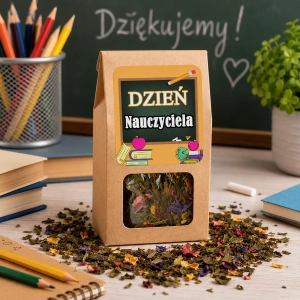 Prezent na Dzień Nauczyciela – zielona herbata liściasta w eko opakowaniu